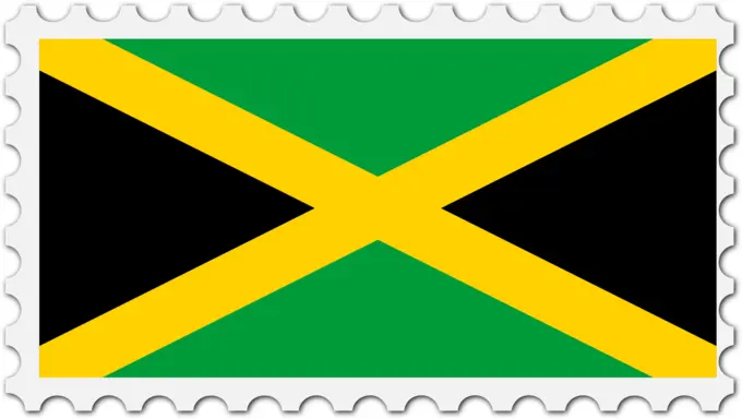Jamaica flag stamp