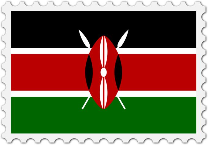 Kenya flag stamp