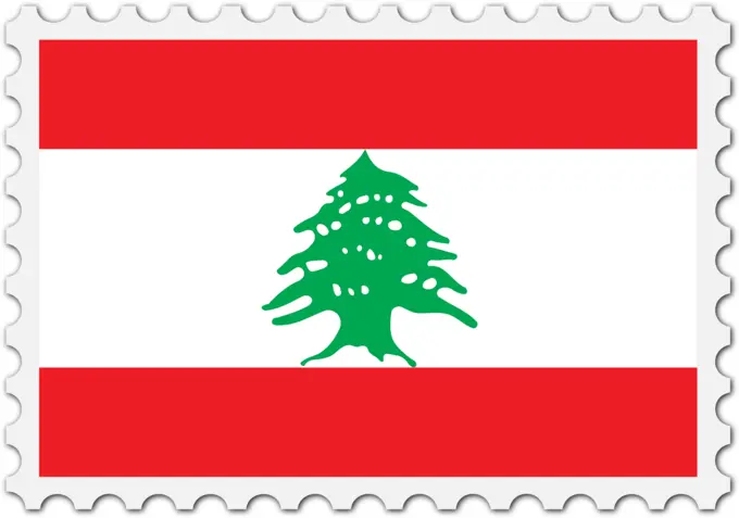 Lebanon flag stamp