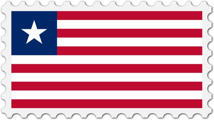 Liberia flag stamp