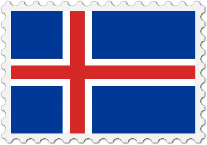 Iceland flag stamp