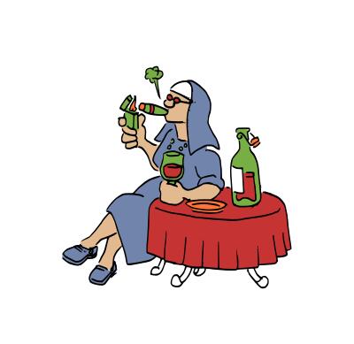Nun having fun