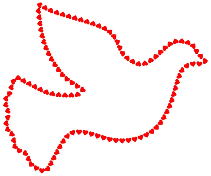 Peace dove and hearts