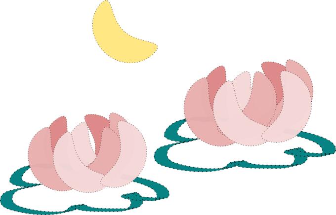 Water lily and moon