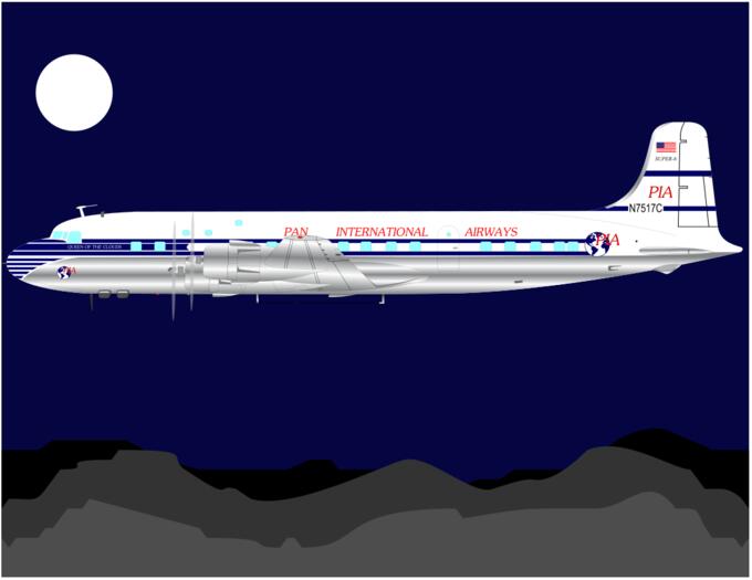 Plane under moonlight