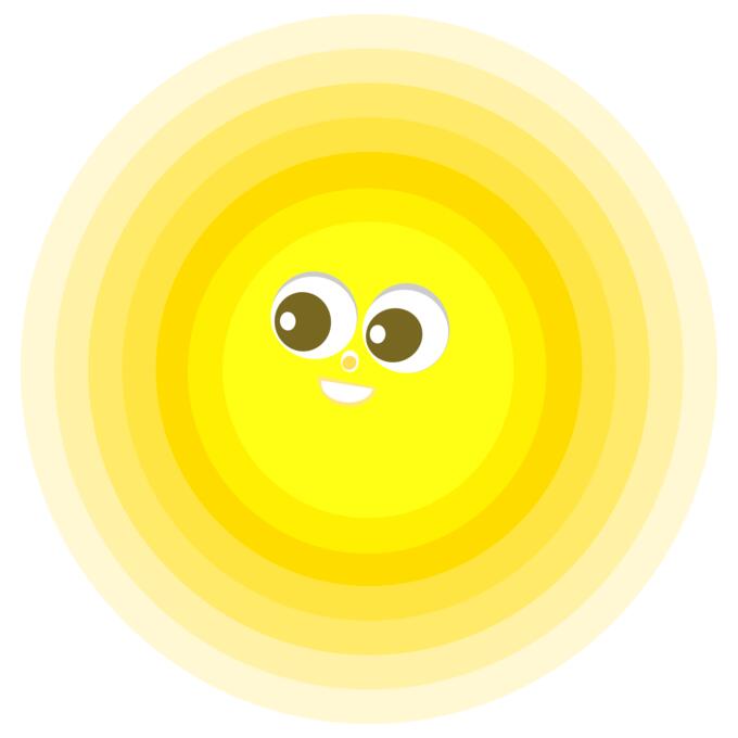 Radiating sun