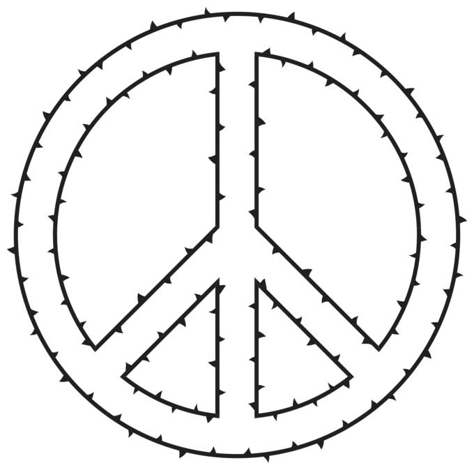 Peace sign with thorns
