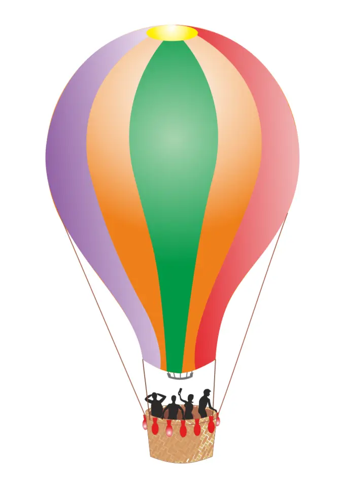 Hot air balloon with people