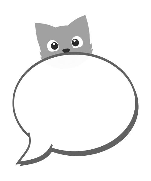 Speech balloon with cat