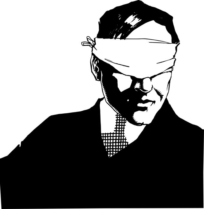 Blindfolded man