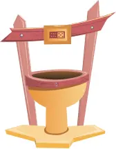 Pink and yellow shrine