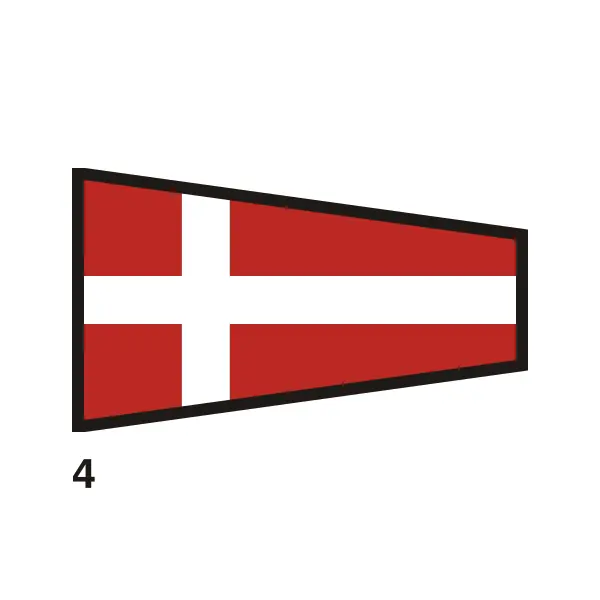 Red and white outlined flag