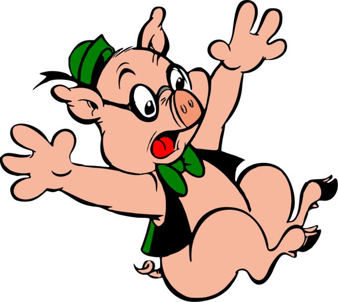 Falling pig image