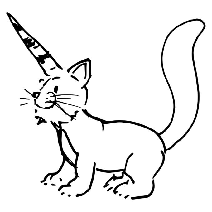 Cat with horn.