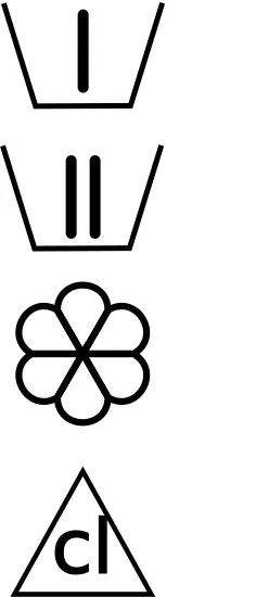 Detergent container symbols