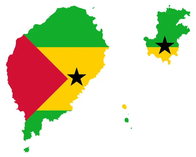 Sao Tome And Principe Flag Map