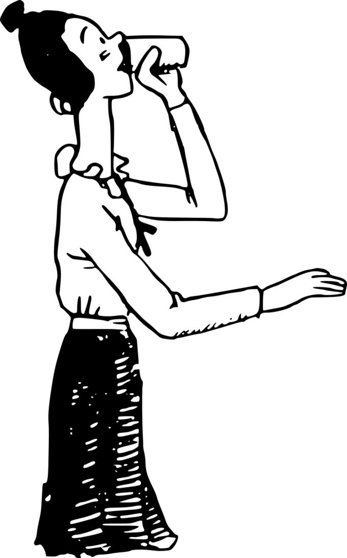 Woman drinking from a glass