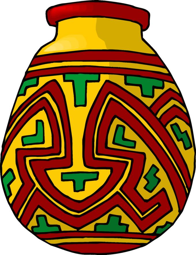 Red and yellow vase