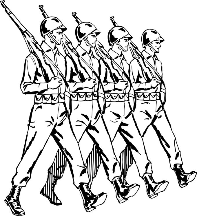 Soldiers marching