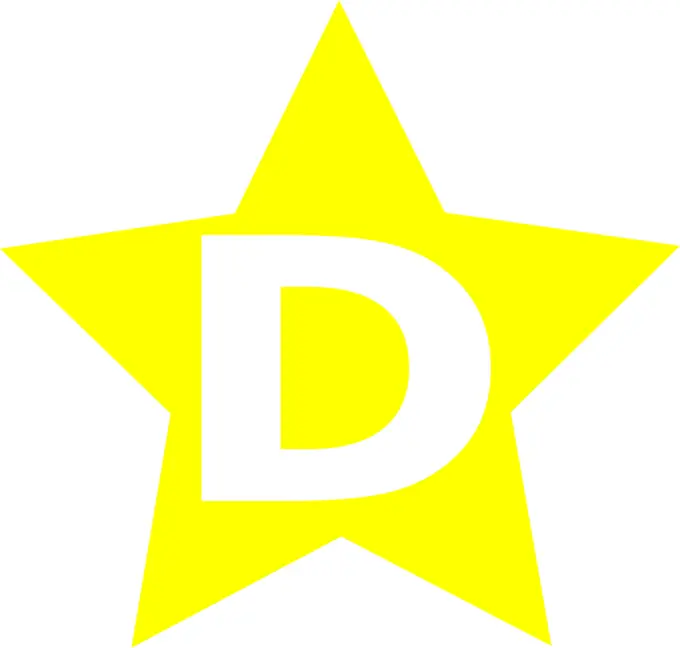 Yellow firefighting symbol