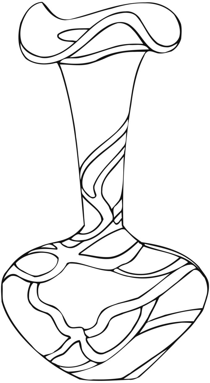 Tall black and white vase