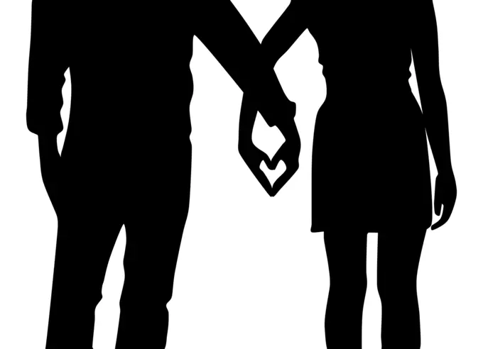 Couple holding hands