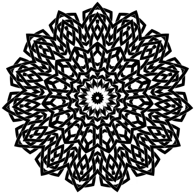 Geometric flowery silhouette