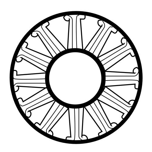 Black dharma wheel