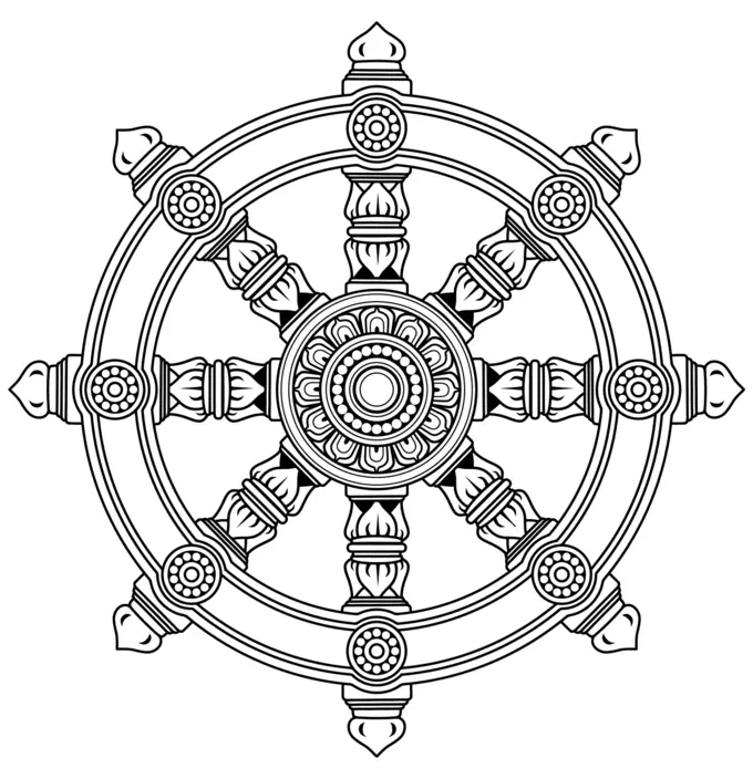 Ornate dharma wheel