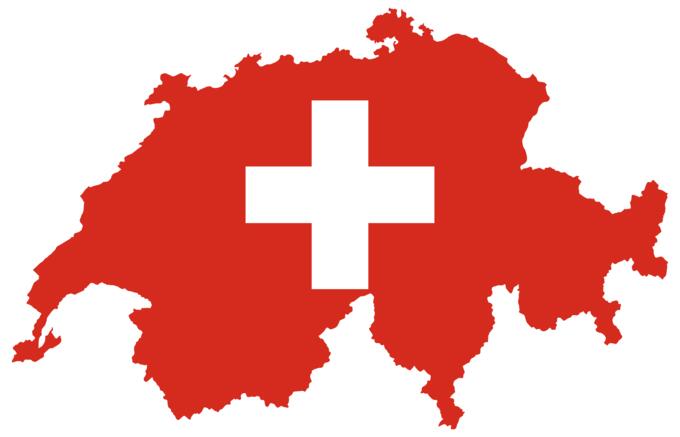 Switzerland map and flag
