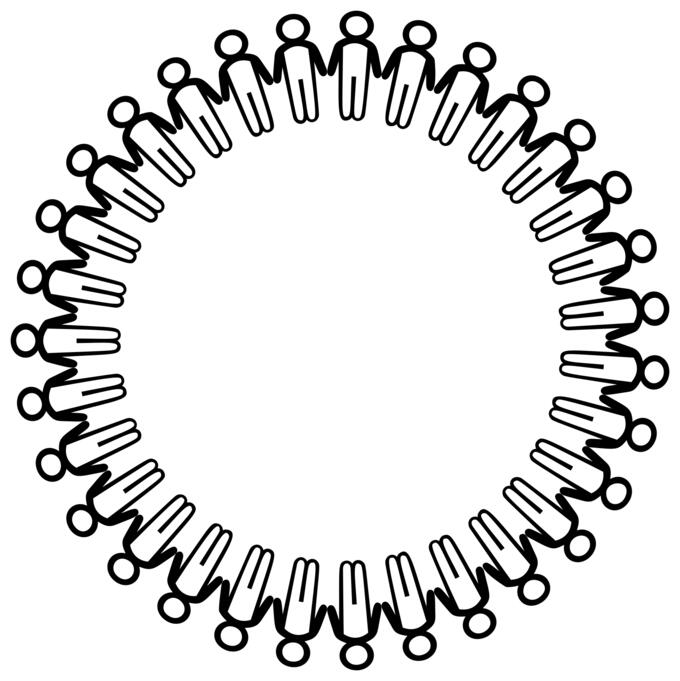 Stick figures circular shape