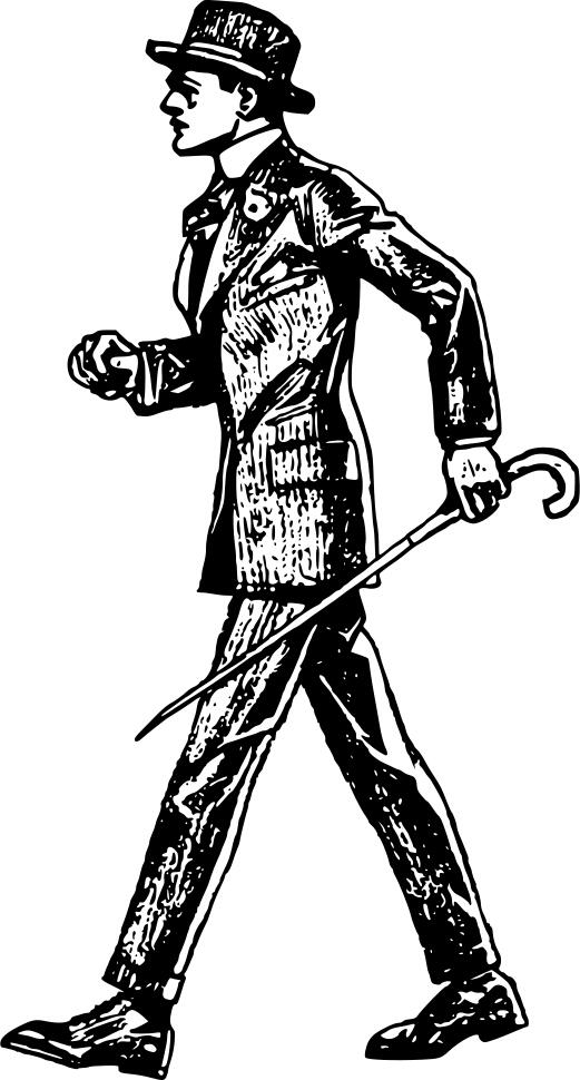Suited man walking