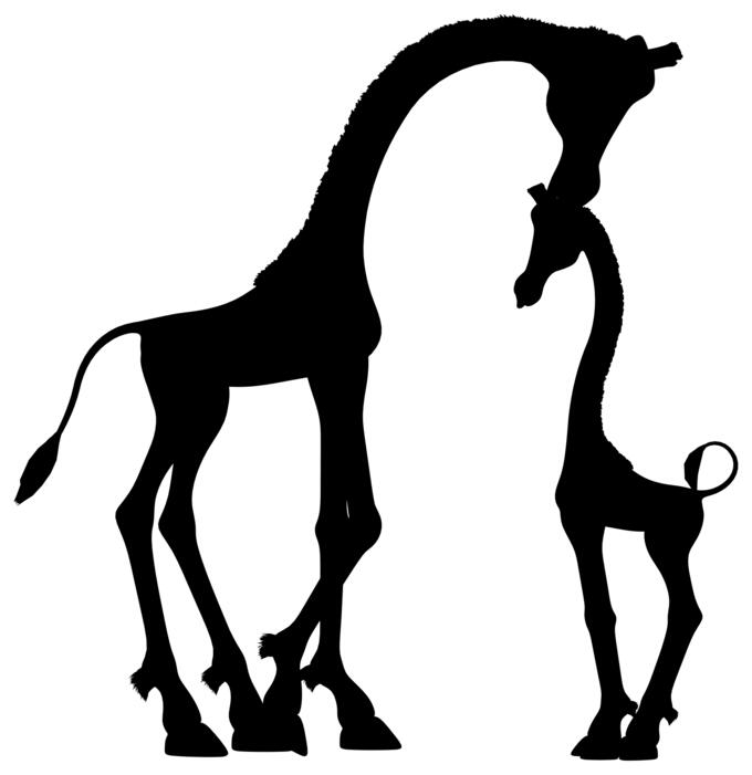 Mother and child giraffe