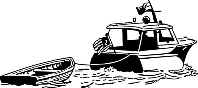 Boat with dinghy