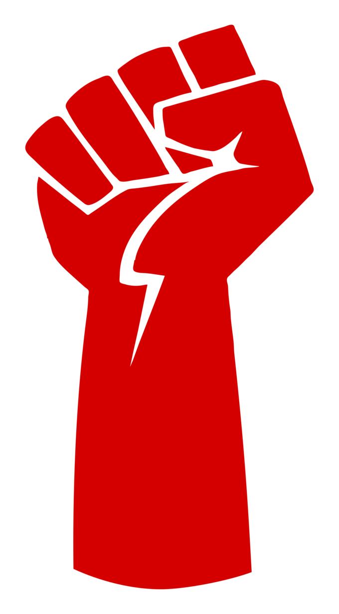 Clenched fist symbol of resistance