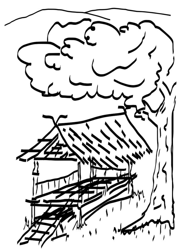Thai hut sketch