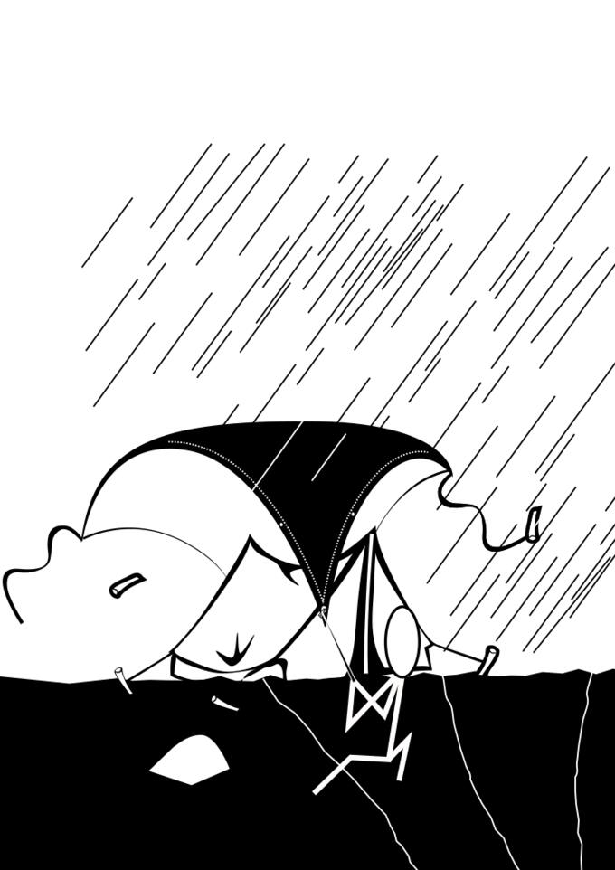 Tent in storm