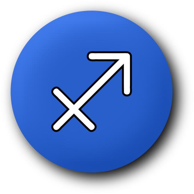 Blue Sagittarius symbol