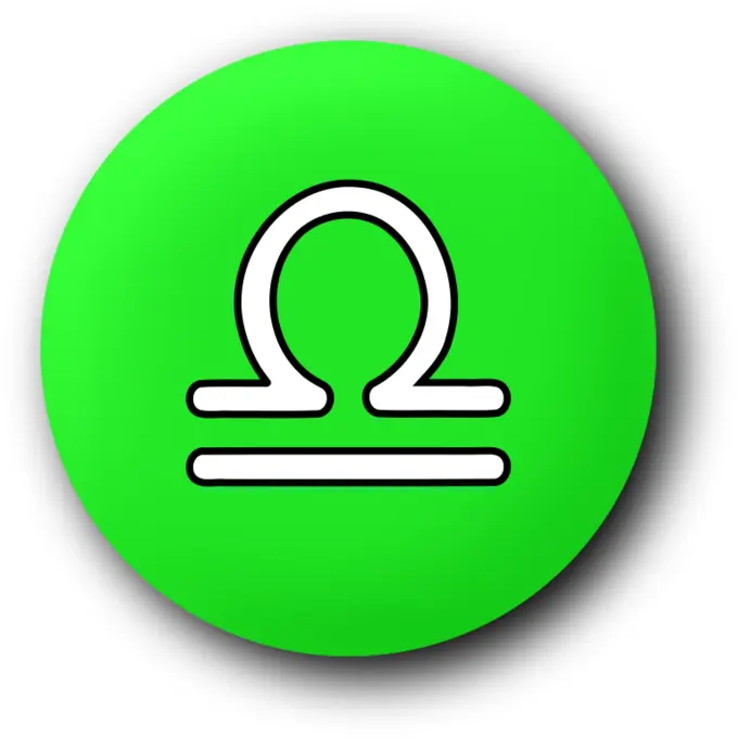 Green libra symbol