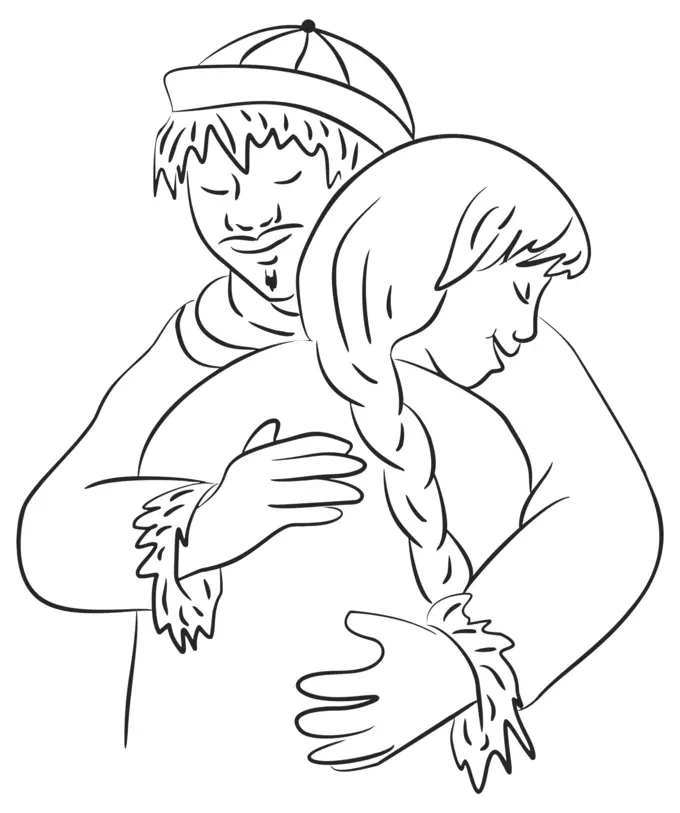 Man and woman hugging