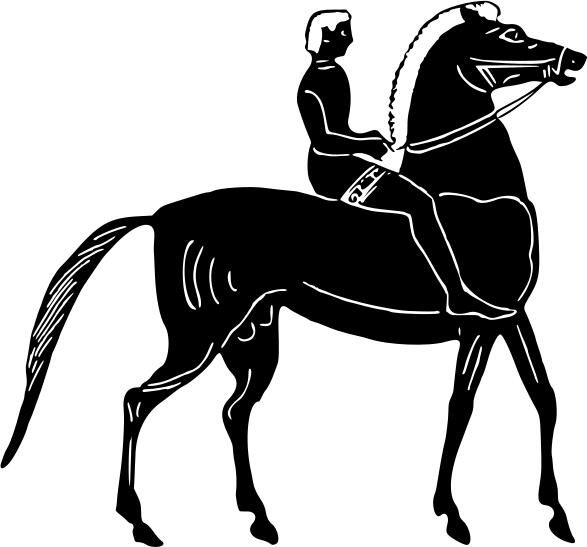 Man on horse drawing