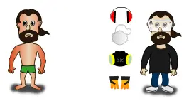 Man with protection gear