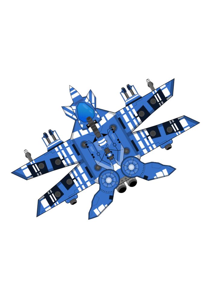 Blue spaceship