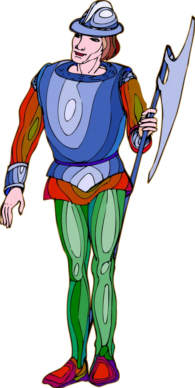 A guard with sharp weapon