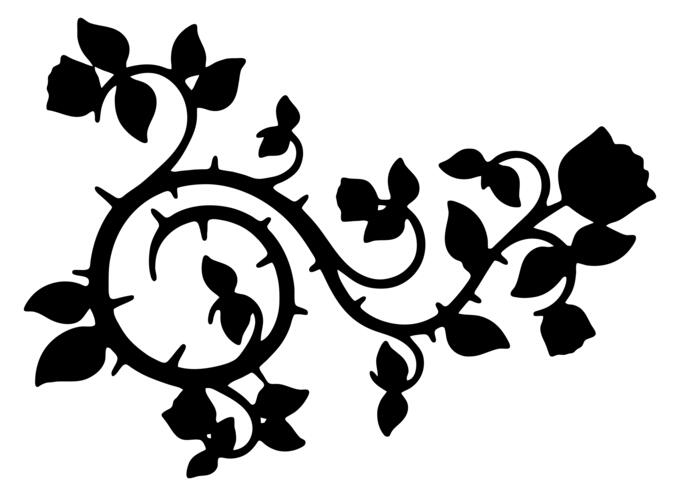 Roses and vines silhouette