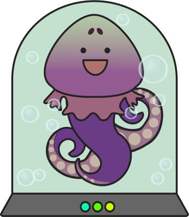 Cheerful alien squid