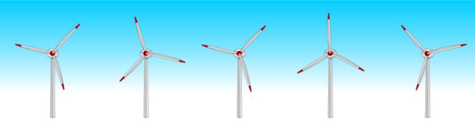 Five wind turbines