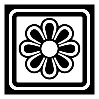 Decorative square with flower