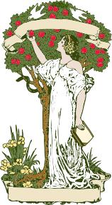 Woman at apple tree