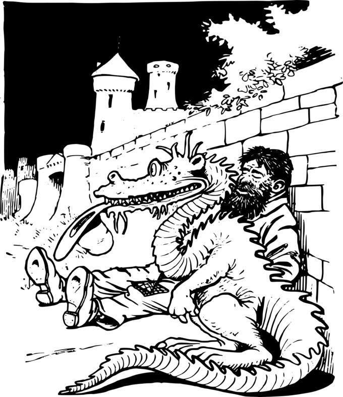 Homeless man and a dragon